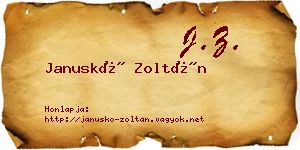 Januskó Zoltán névjegykártya