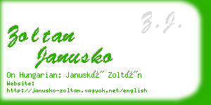 zoltan janusko business card